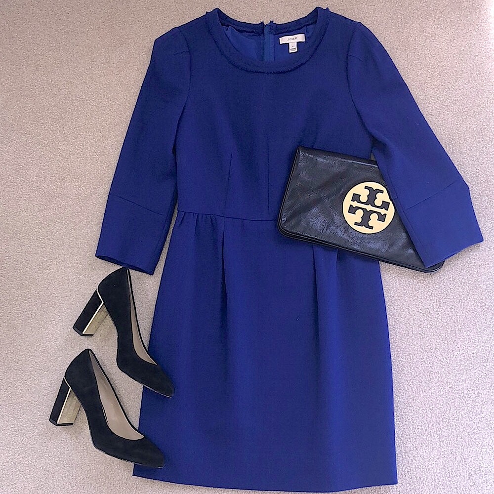 J.Crew blue wool dress